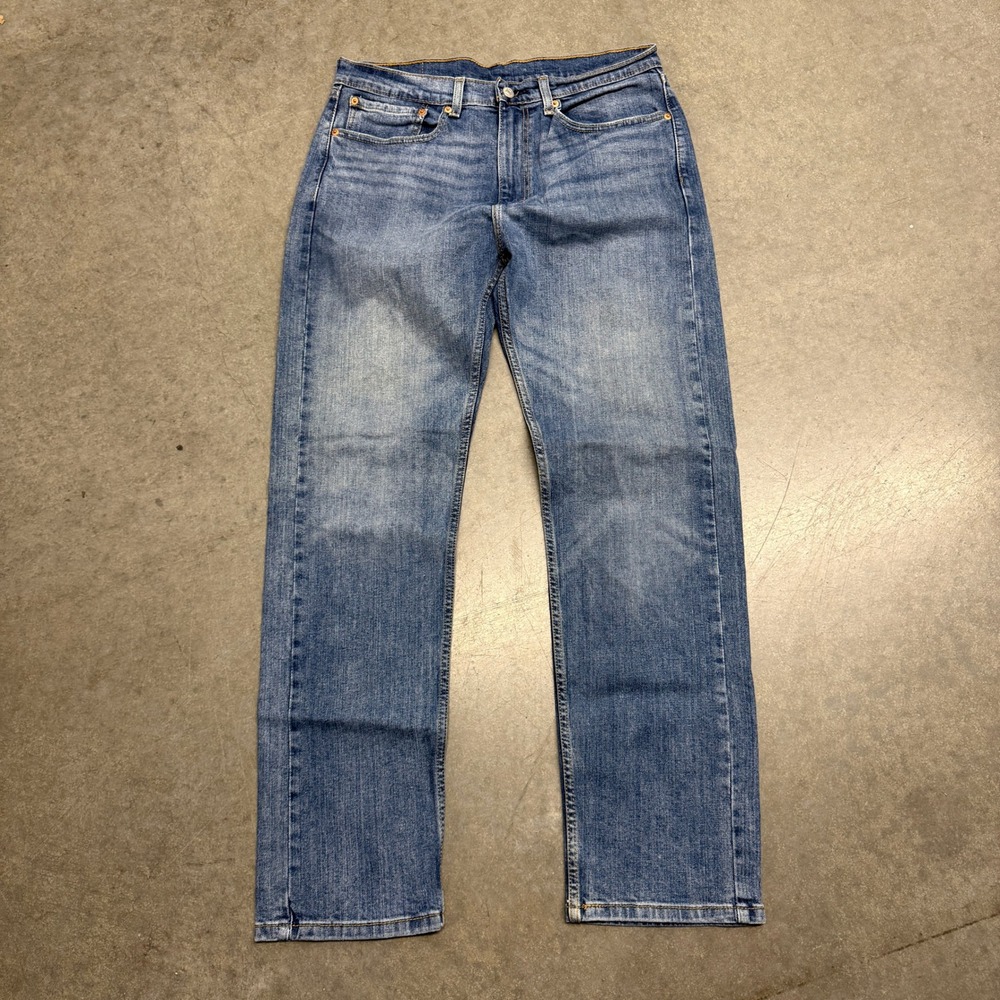 Levis 505 Regular Fit Straight Leg Blue Denim Jeans Mens 34x32 Medium Wash
